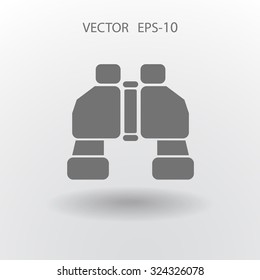 Flat long shadow Binoculars icon, vector illustration