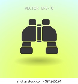 Flat long shadow Binoculars icon, vector illustration