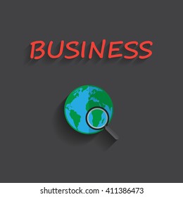 flat long shadow business sign on color background. vector. illustration.