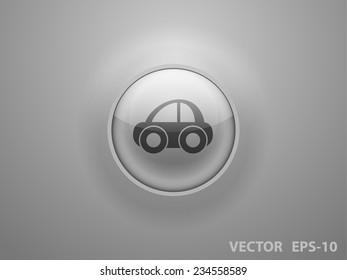 Flat long shadow Car icon, vector illustration
