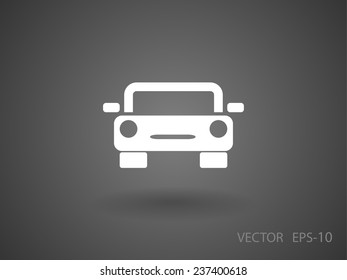 Icono de coche largo plano, ilustración vectorial