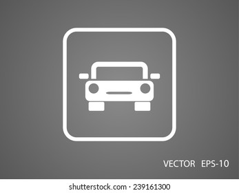 Icono de coche largo plano, ilustración vectorial