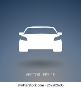 Icono de coche largo plano, ilustración vectorial