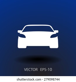 Icono de coche largo plano, ilustración vectorial