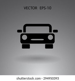 Flaches, langes Autosymbol, Vektorgrafik