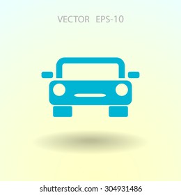 Icono de coche largo plano, ilustración vectorial