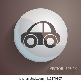 Flaches, langes Autosymbol, Vektorgrafik