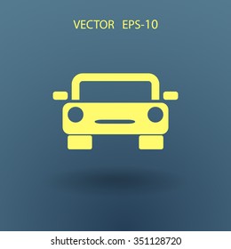 Icono de coche largo plano, ilustración vectorial
