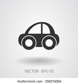 Icono de coche largo plano, ilustración vectorial