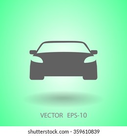 Icono de coche largo plano, ilustración vectorial