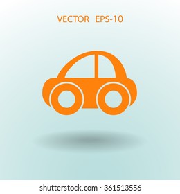 Icono de coche largo plano, ilustración vectorial