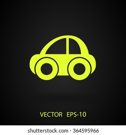 Icono de coche largo plano, ilustración vectorial