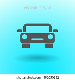 Icono de coche largo plano, ilustración vectorial