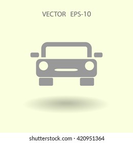Icono de coche largo plano, ilustración vectorial