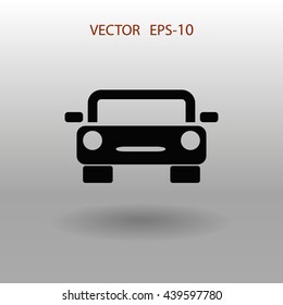Icono de coche largo plano, ilustración vectorial