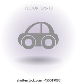 Icono de coche largo plano, ilustración vectorial
