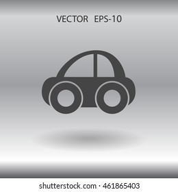 Flaches, langes Autosymbol, Vektorgrafik