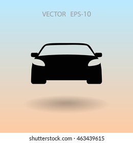 Icono de coche largo plano, ilustración vectorial