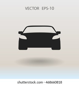 Icono de coche largo plano, ilustración vectorial