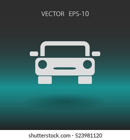 Icono de coche largo plano, ilustración vectorial