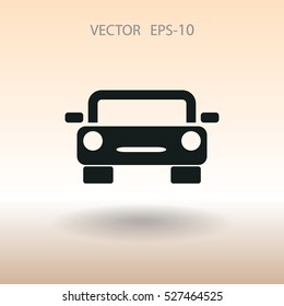 Icono de coche largo plano, ilustración vectorial