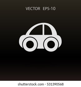 Icono de coche largo plano, ilustración vectorial