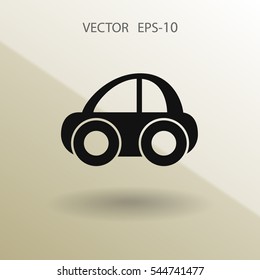 Icono de coche largo plano, ilustración vectorial