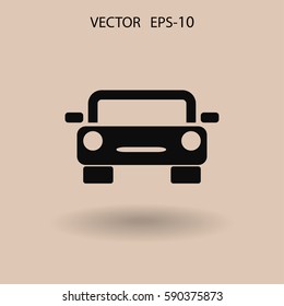 Flaches, langes Autosymbol, Vektorgrafik