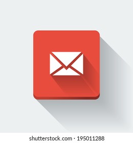 Flat long shadow email icon