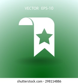 Flat long shadow Favorite bookmark icon, vector illustration