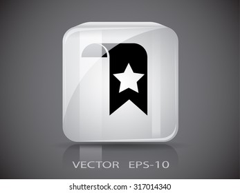 Flat long shadow Favorite bookmark icon, vector illustration