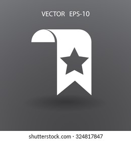 Icono de marcador Favorito de sombra larga plana, ilustración vectorial