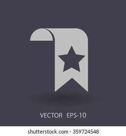 Icono de marcador Favorito de sombra larga plana, ilustración vectorial