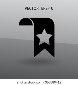 Icono de marcador Favorito de sombra larga plana, ilustración vectorial