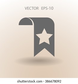 Icono de marcador Favorito de sombra larga plana, ilustración vectorial