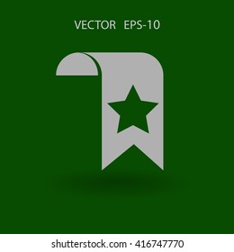 Icono de marcador Favorito de sombra larga plana, ilustración vectorial