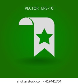 Icono de marcador Favorito de sombra larga plana, ilustración vectorial