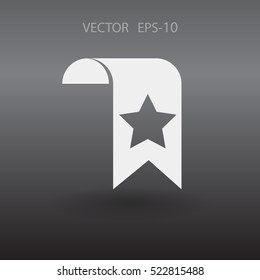 Icono de marcador Favorito de sombra larga plana, ilustración vectorial