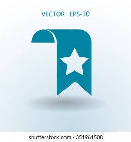 Sombra plana longa Ícone de marcador favorito, ilustração de vetor