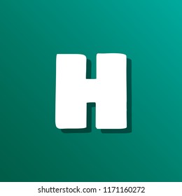flat long shadow font on color background.