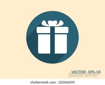 Flaches, langes Geschenkbox-Symbol, Vektorgrafik