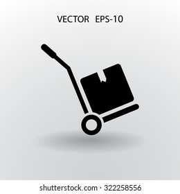 Flaches, langes Schattenkastensymbol, Vektorgrafik