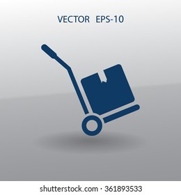 Flaches, langes Schattenkastensymbol, Vektorgrafik