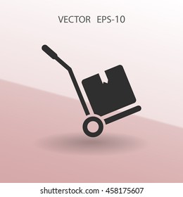 Flaches, langes Schattenkastensymbol, Vektorgrafik