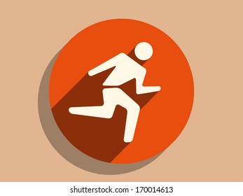 Flat long shadow icon of