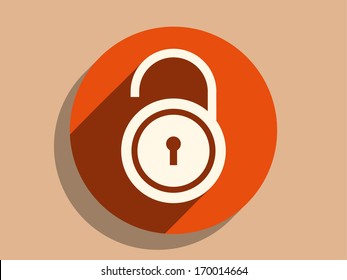 Flat long shadow icon of