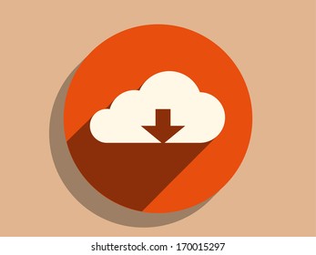Flat long shadow icon of