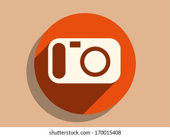 Flat long shadow icon of