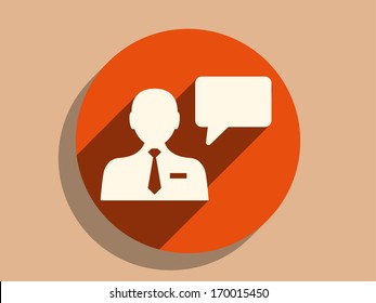 Flat long shadow icon of