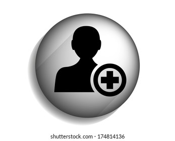 Flat long shadow icon of add friend icon 